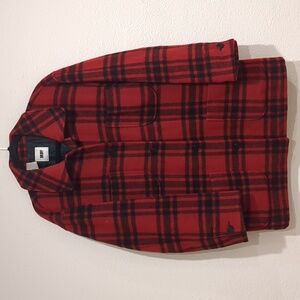 Vintage 90s DKNY Classic Red Plaid Wool Jacket Size Medium